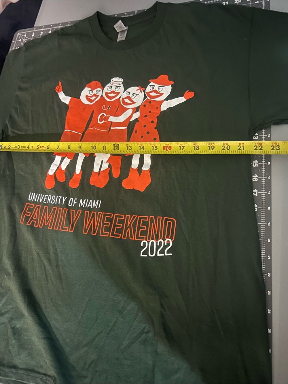 University of Miami Dark Green Short Sleeve Family Weekend T-Shirt - 2022 - Picture 3 of 5
